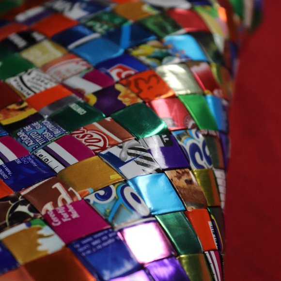 Mexican Candy Wrapper Mosaic Bag, Recycle Up-cycle Candy Wrapper Purse - Picture 4 of 5